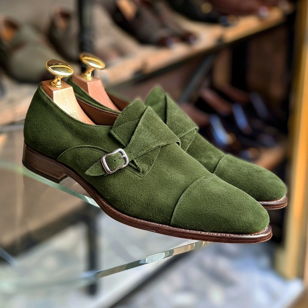 Cream Suede Adriano Monk Straps