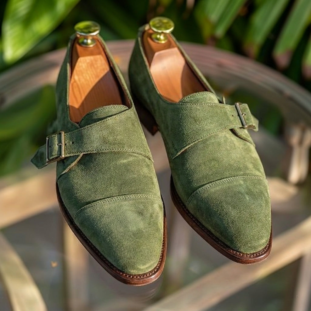 Cream Suede Agnolo Monk Straps