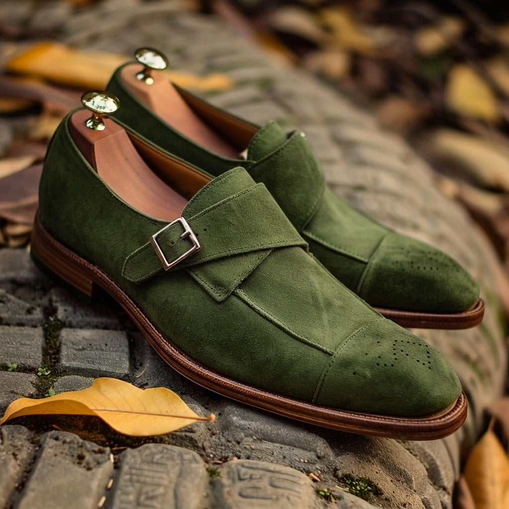 Cream Suede Airaldo Monk Straps