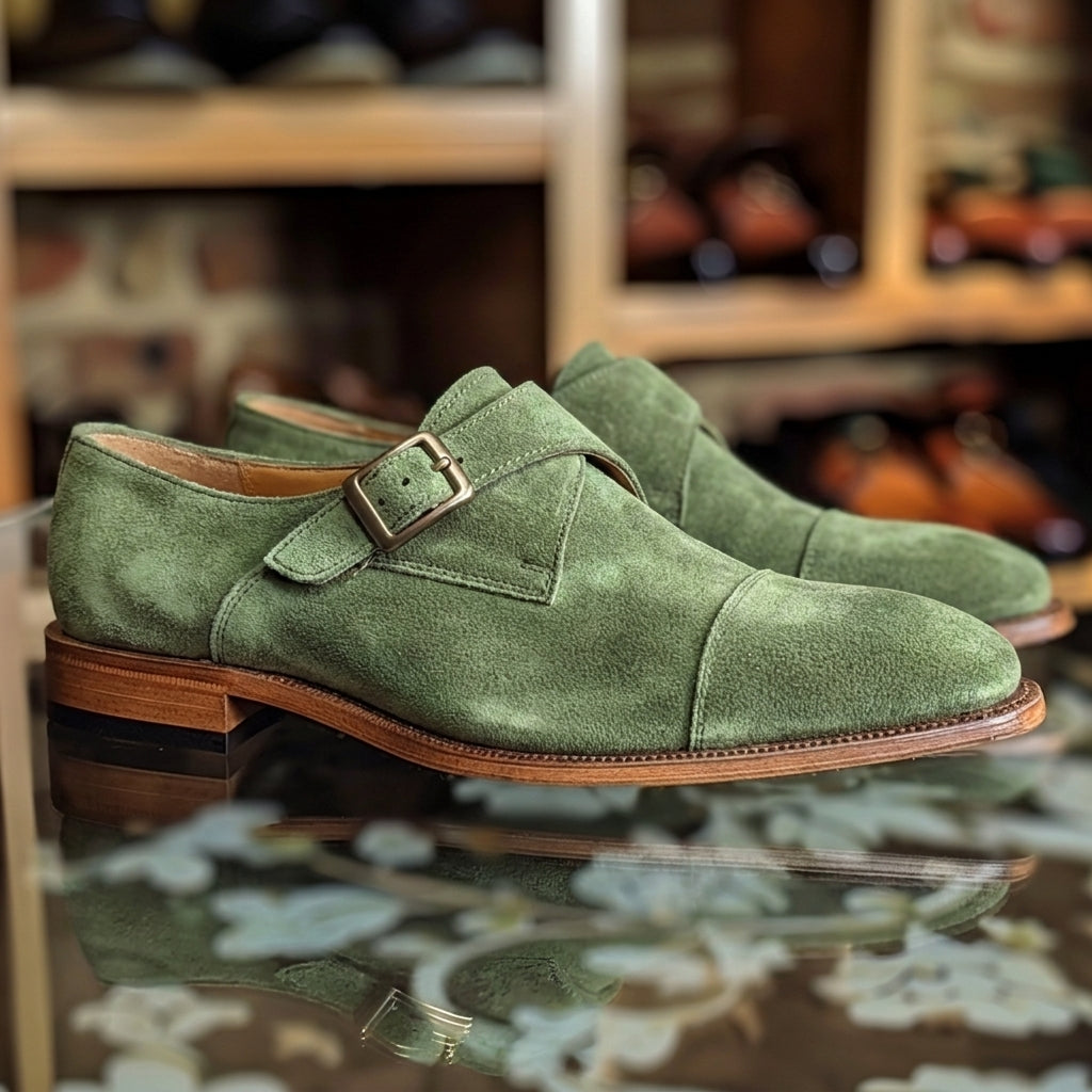 Cream Suede Alfeo Monk Straps