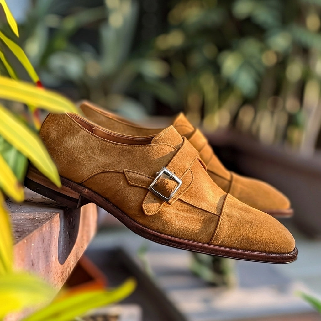 Tan Suede Ambrogio Monk Straps