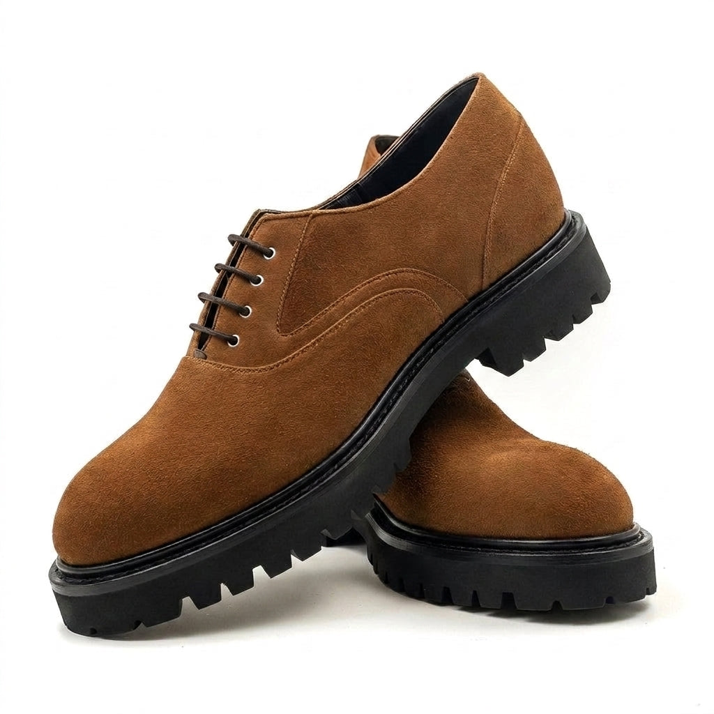 Brown Suede Leather Ippazio With Thick Sole Oxford