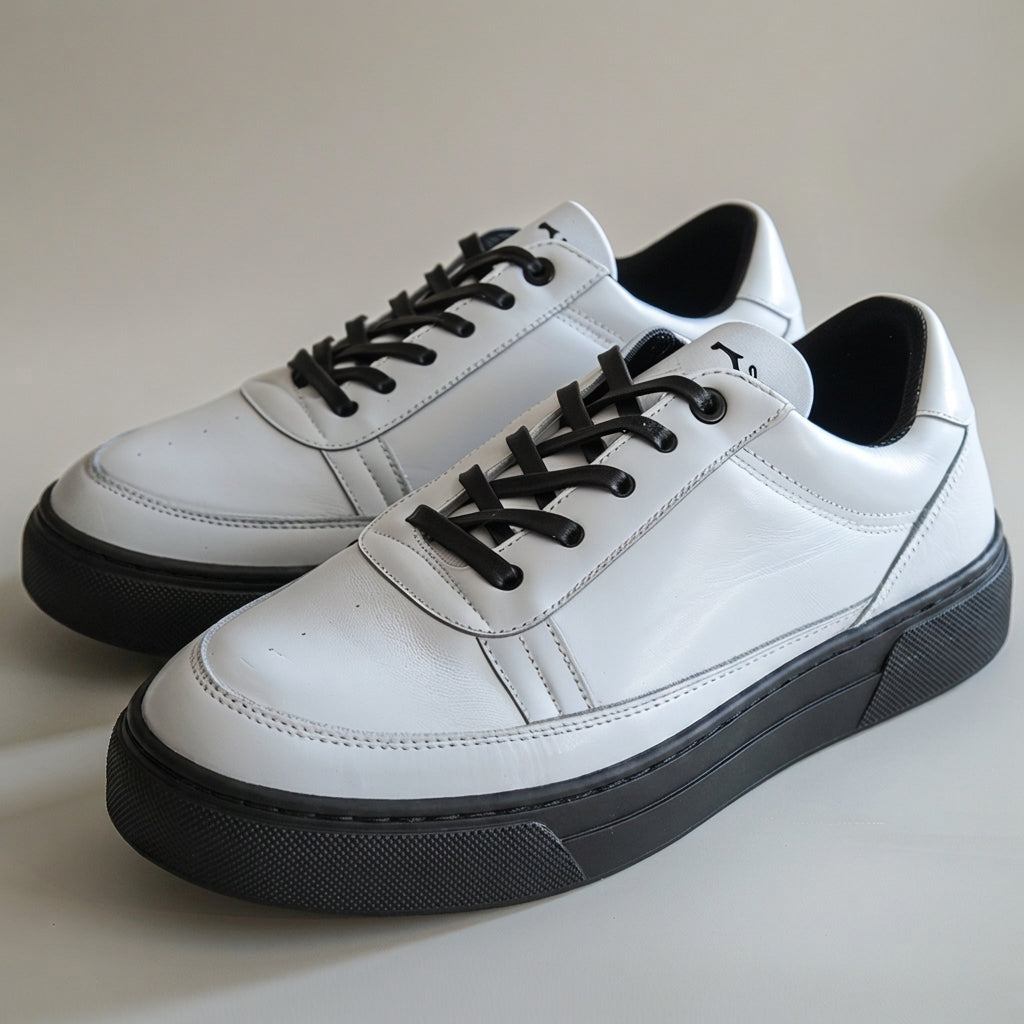White Orfeo With Black Sole Sneakers