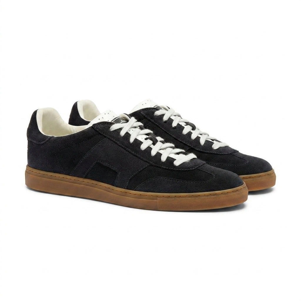 Black Suede Leather Istinto With Rubber Sole Sneakers