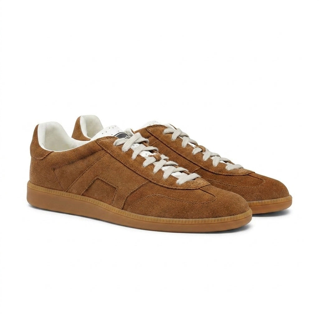 Tan Suede Leather Isola With Rubber Sole Sneakers