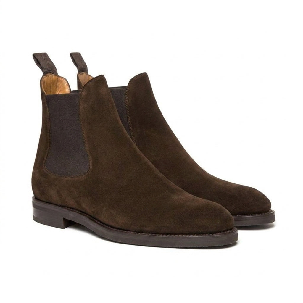 Height Increasing Brown Suede Fenland Slip On Chelsea Boots