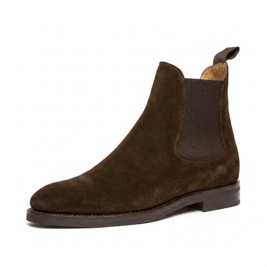 Height Increasing Brown Suede Fenland Slip On Chelsea Boots