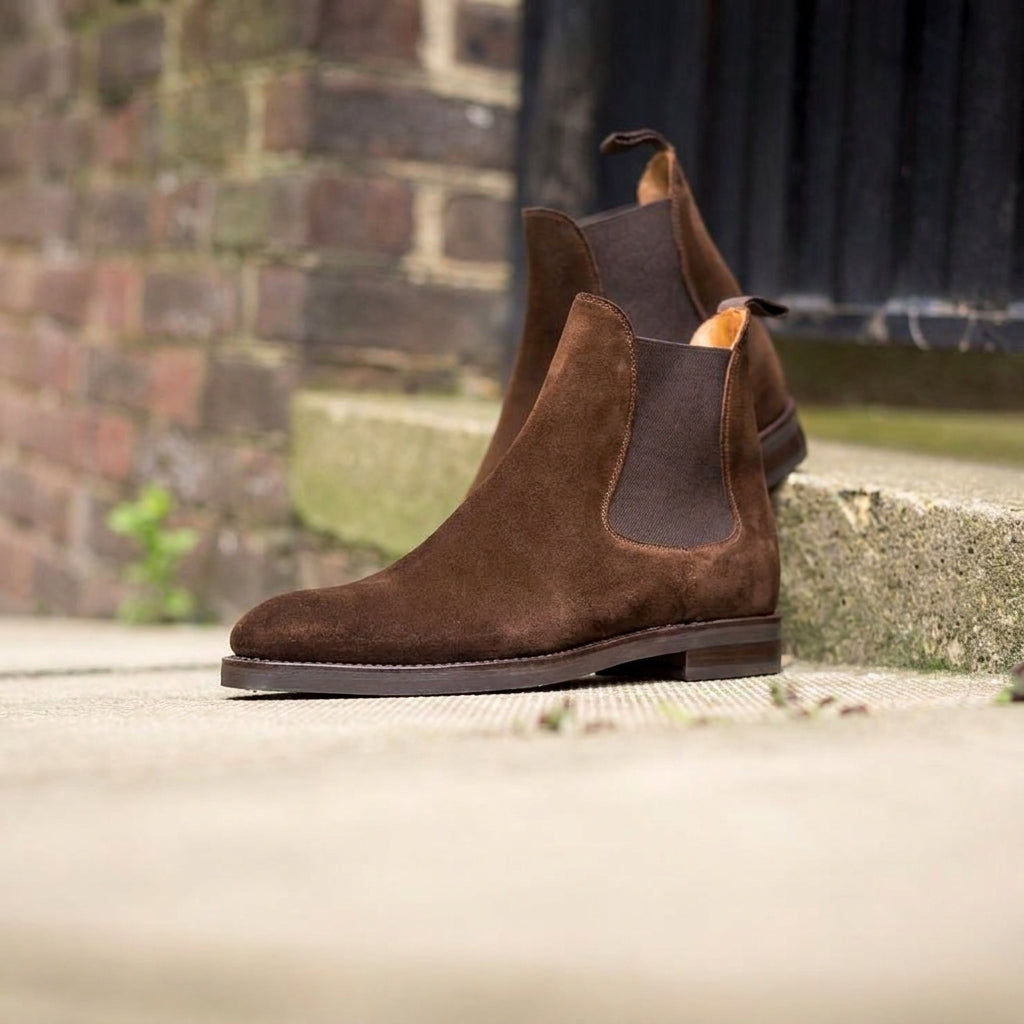 Height Increasing Brown Suede Fenland Slip On Chelsea Boots