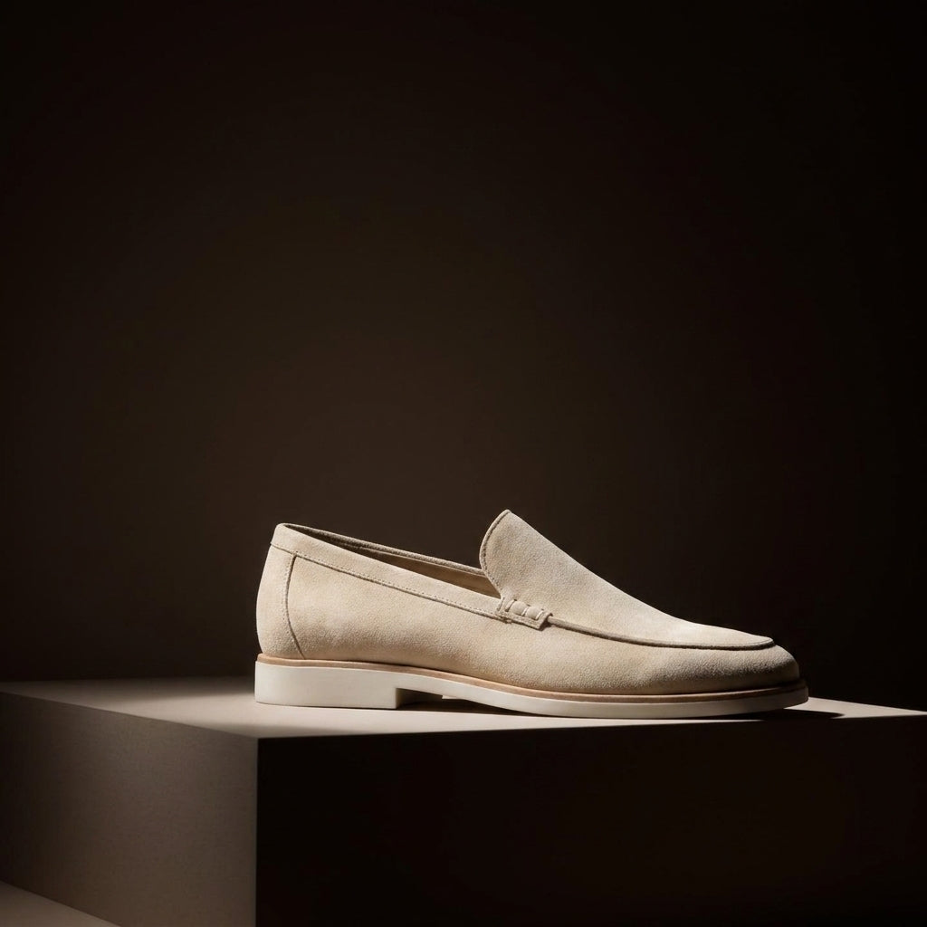 Height Increasing Cream Suede Nolan Loafers - AW24