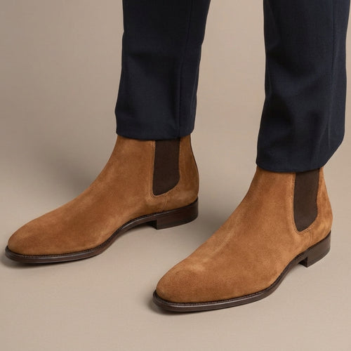 Brown Suede Leather Cracio Slip On Jodhpur Boots