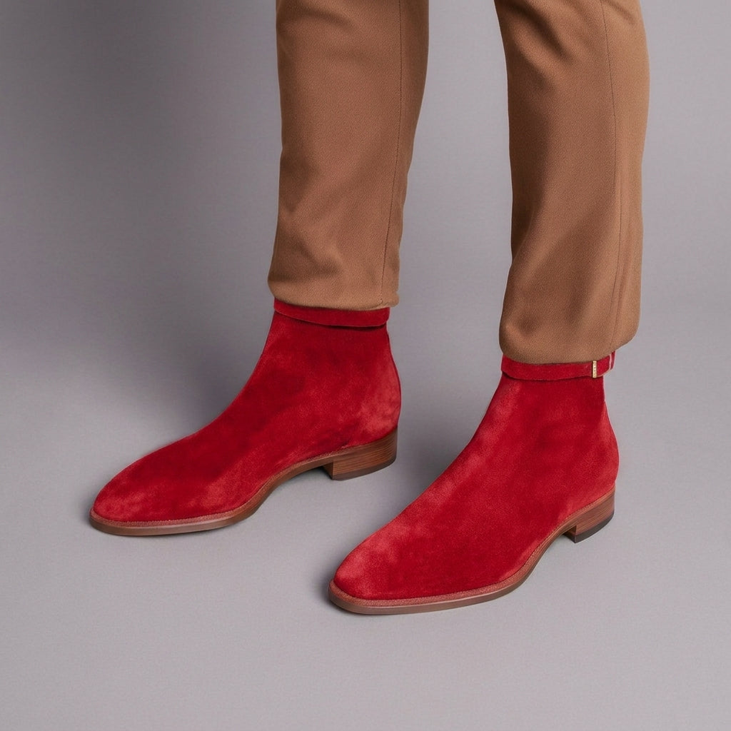 Burgundy Leather Cracio Slip On Jodhpur Boots