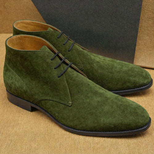 Green Suede Leather Gabrovo Chukka Lace Up Boots