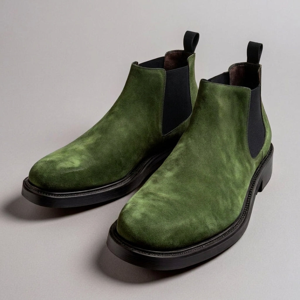 Green Suede Leather Grayson Chelsea Boot