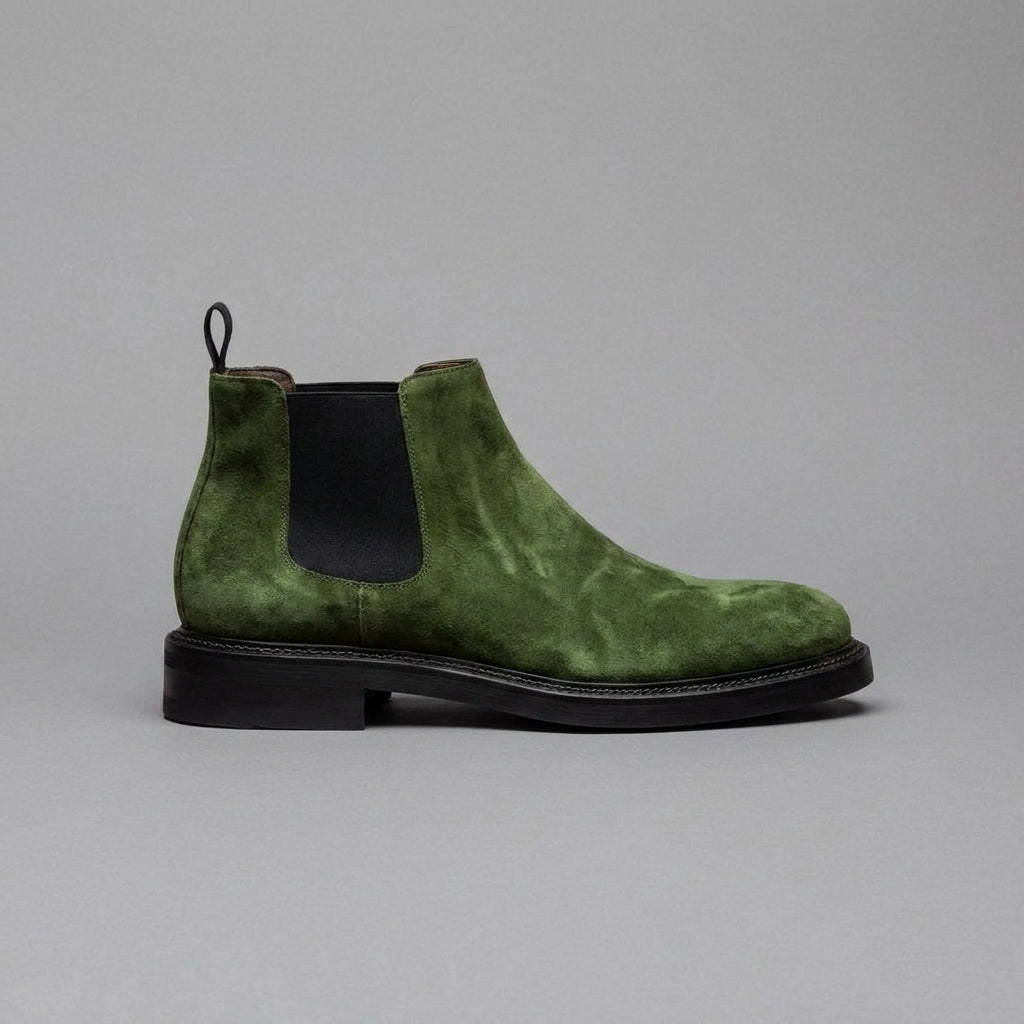Green Suede Leather Grayson Chelsea Boot