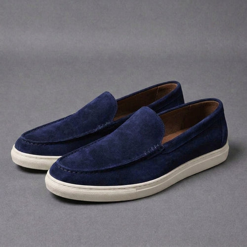 Black Suede Leather Anthea Slip On Sneakers
