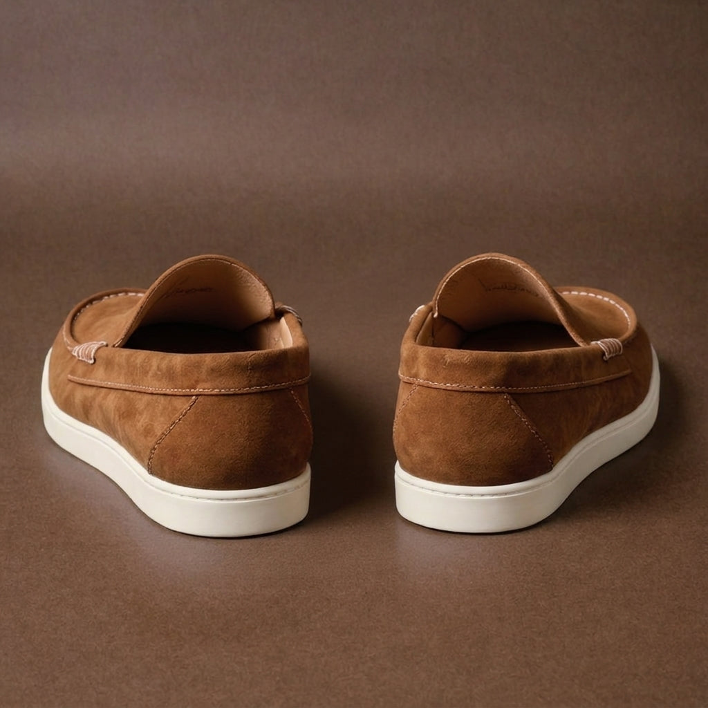 Brown Suede Leather Anthea Slip On Sneakers