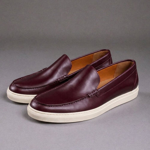 Burgundy Leather Anthea Slip On Sneakers