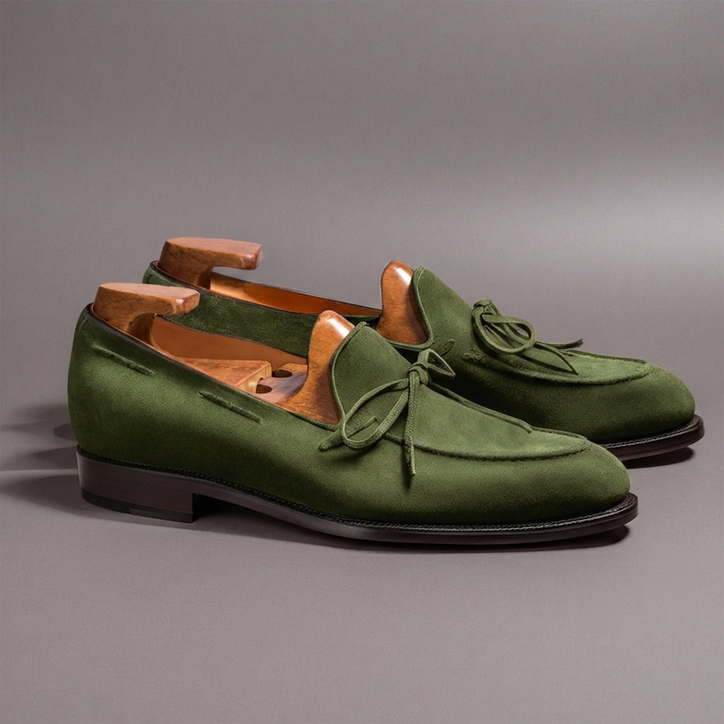 Green Suede Leather Yukon Loafers