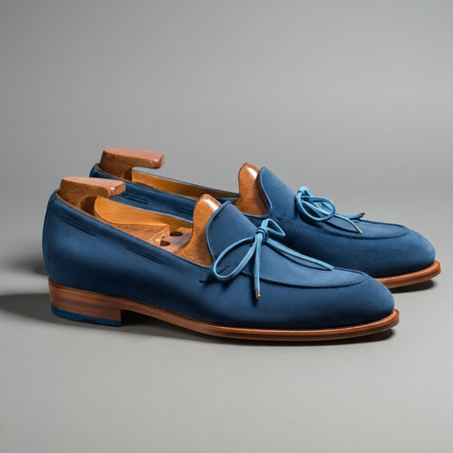 Blue Suede Leather Yukon Loafers