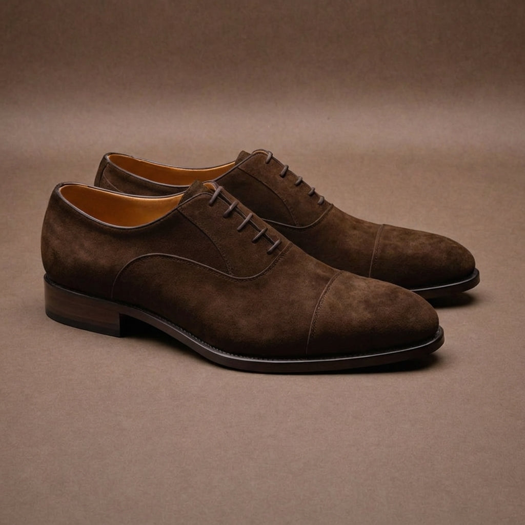 Brown Suede Woodford Balmoral Toe Cap Oxfords