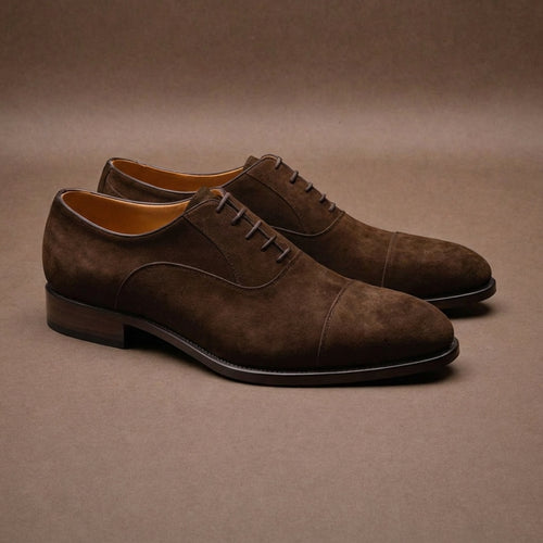 Brown Suede Woodford Balmoral Toe Cap Oxfords