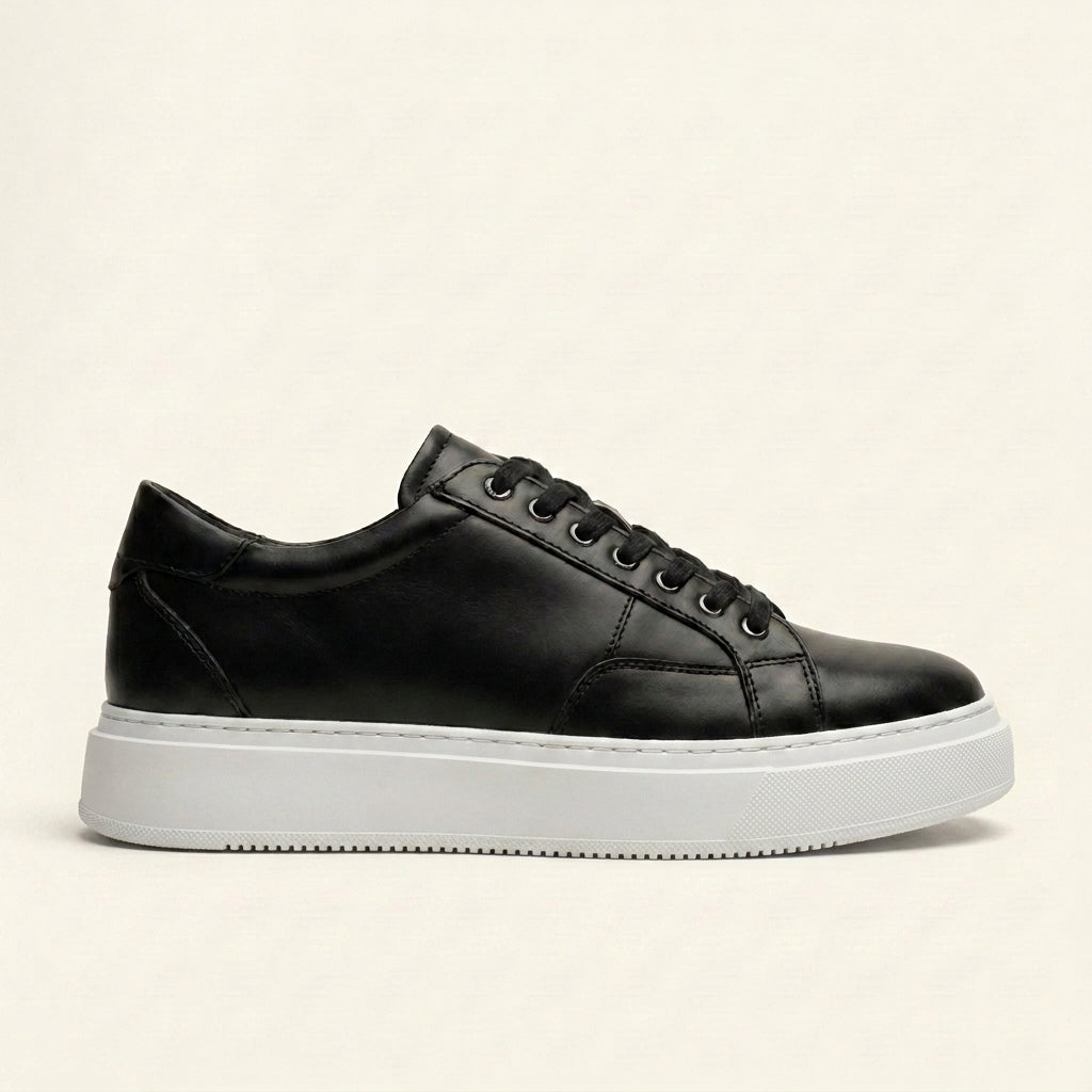 Beige Suede Leather Cosma With Thick Sole Sneakers : The Dapper Edit
