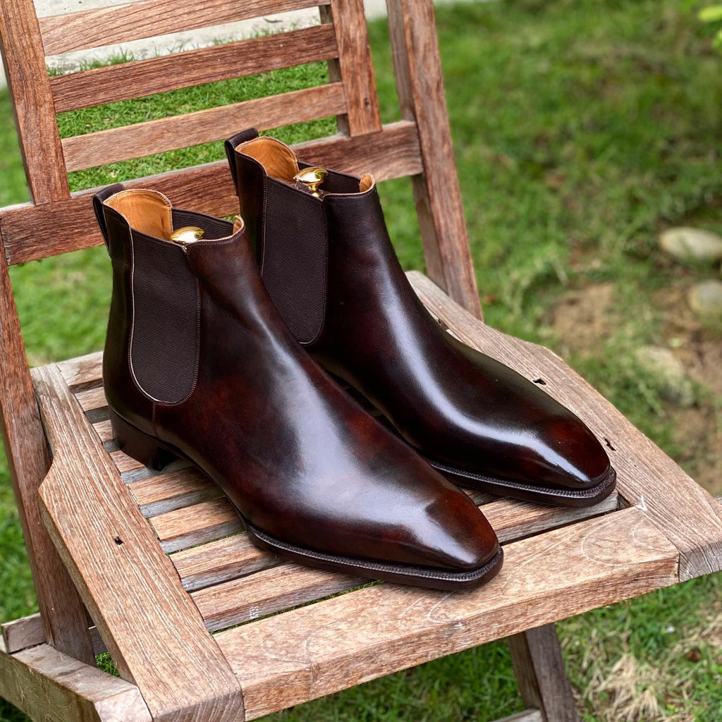 Brown Leather Teramo Slip On Chelsea Boots