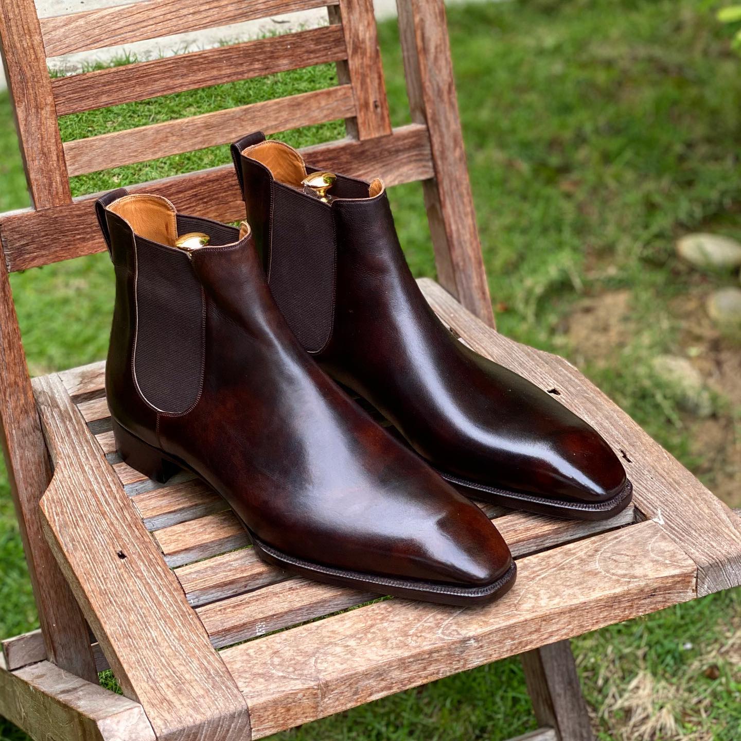 Brown Leather Teramo Slip On Chelsea Boots