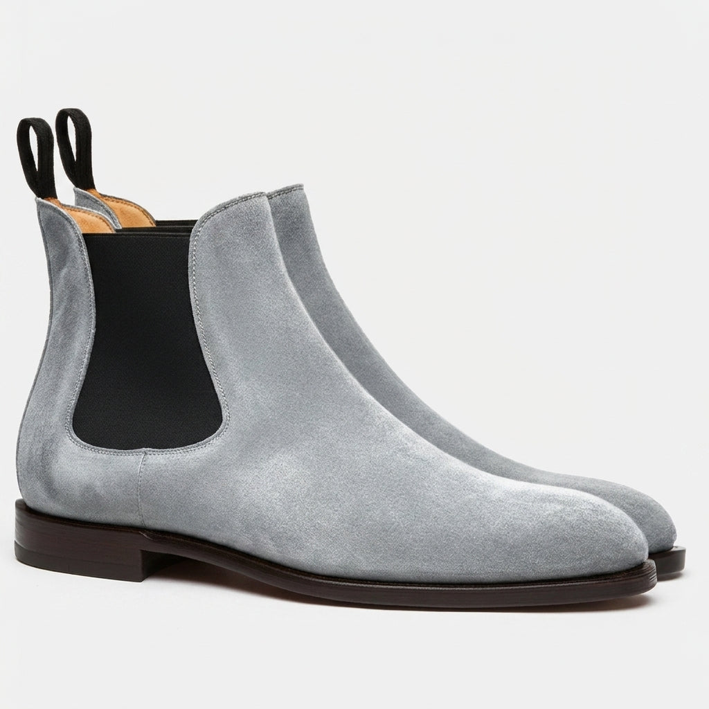 Grey Suede Leather Celso Chelsea Boot
