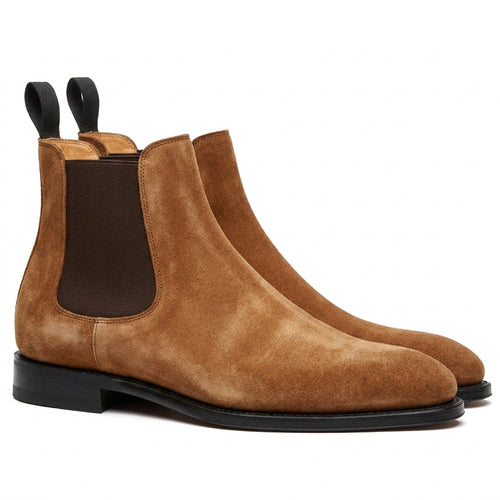 Brown Suede Leather Celso Chelsea Boot leather sole