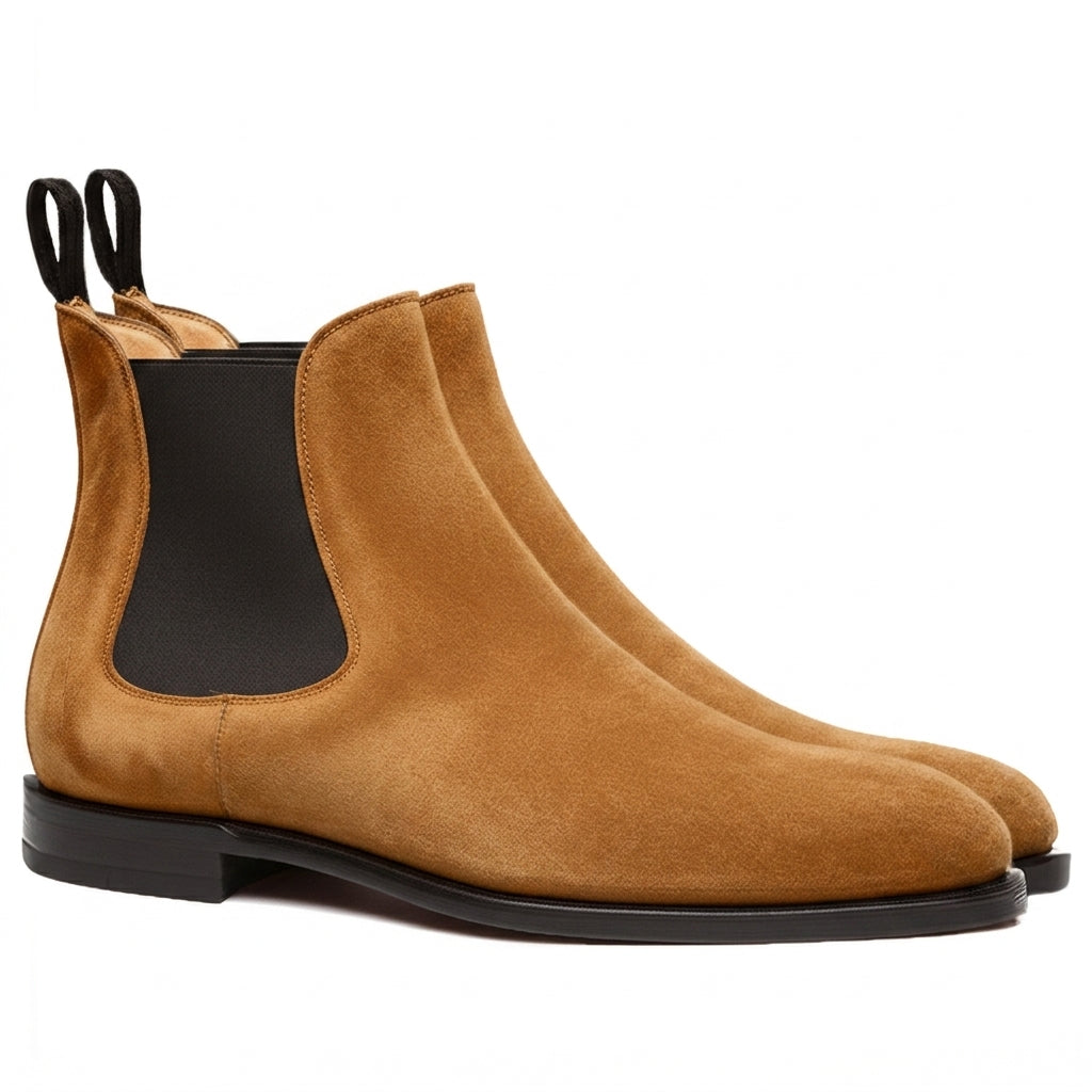 Tan Suede Leather Celso Chelsea Boot