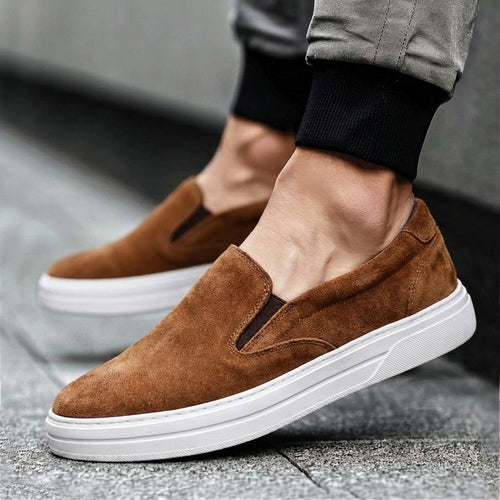 Brown Suede Leather Wheat Whisper Slip On Sneakers  - Summer 2024 Collection