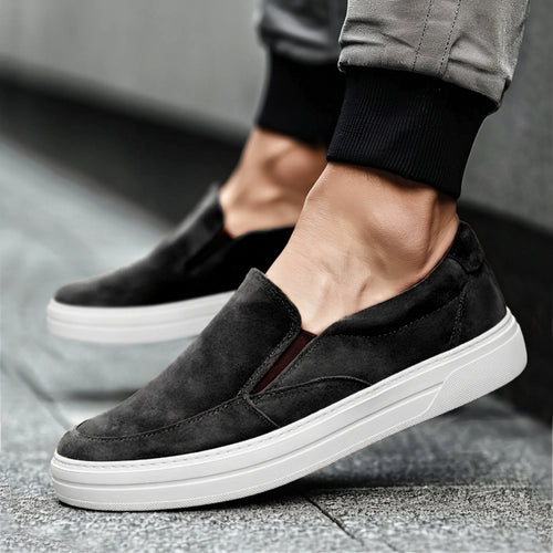 Black Suede Leather Wheat Whisper Slip On Sneakers  - Summer 2024 Collection