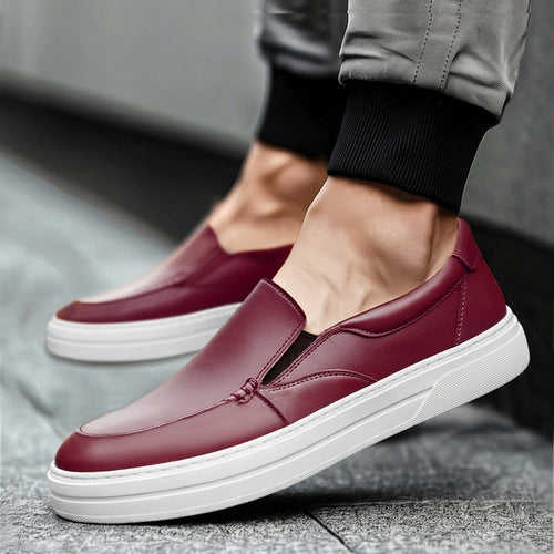 Burgundy Leather Wheat Whisper Slip On Sneakers  - Summer 2024 Collection