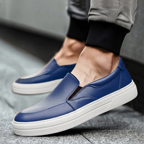 Blue Leather Wheat Whisper Slip On Sneakers  - Summer 2024 Collection