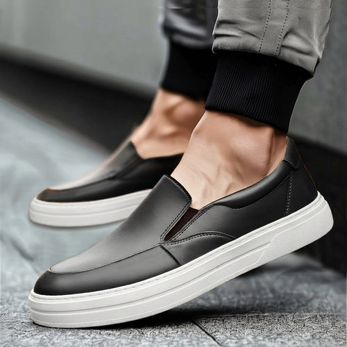 Black Leather Wheat Whisper Slip On Sneakers  - Summer 2024 Collection