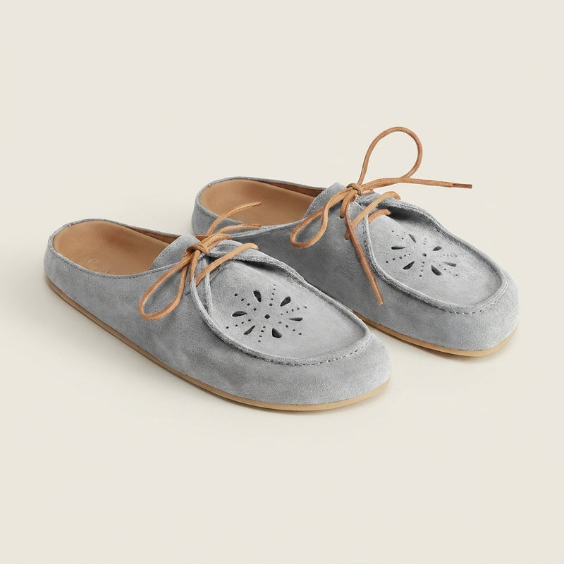 Grey Suede Leather Opale Mule