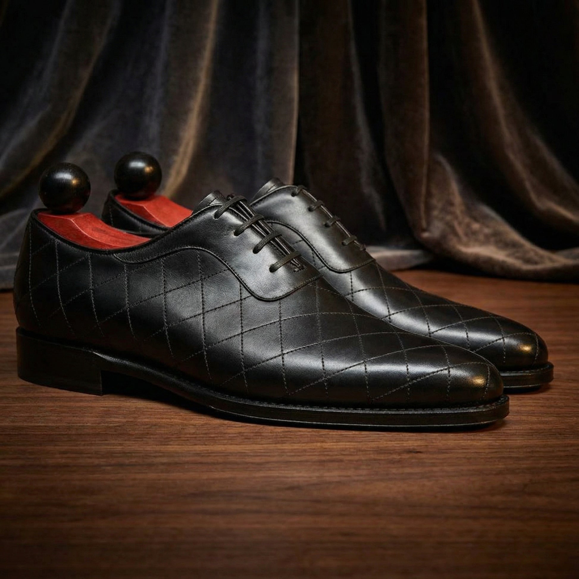 Black Leather Copnor Oxfords