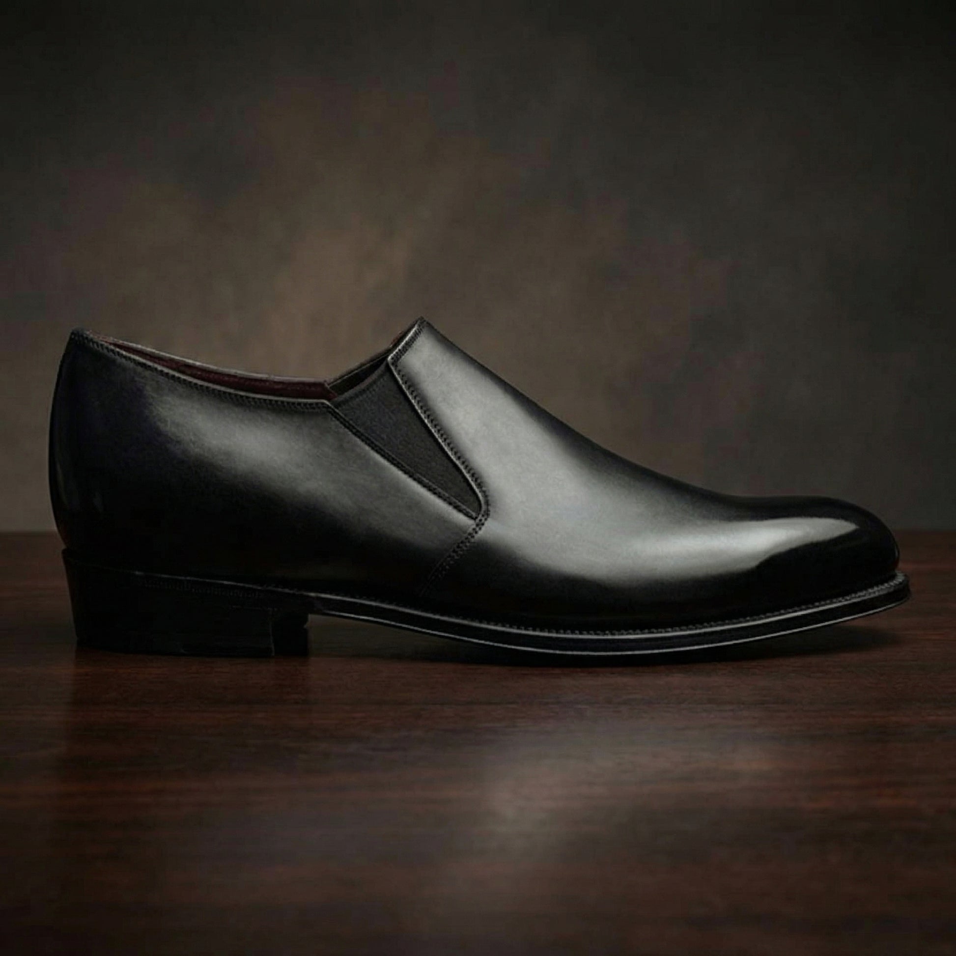 Height Increasing Black Leather Worthing Loafers