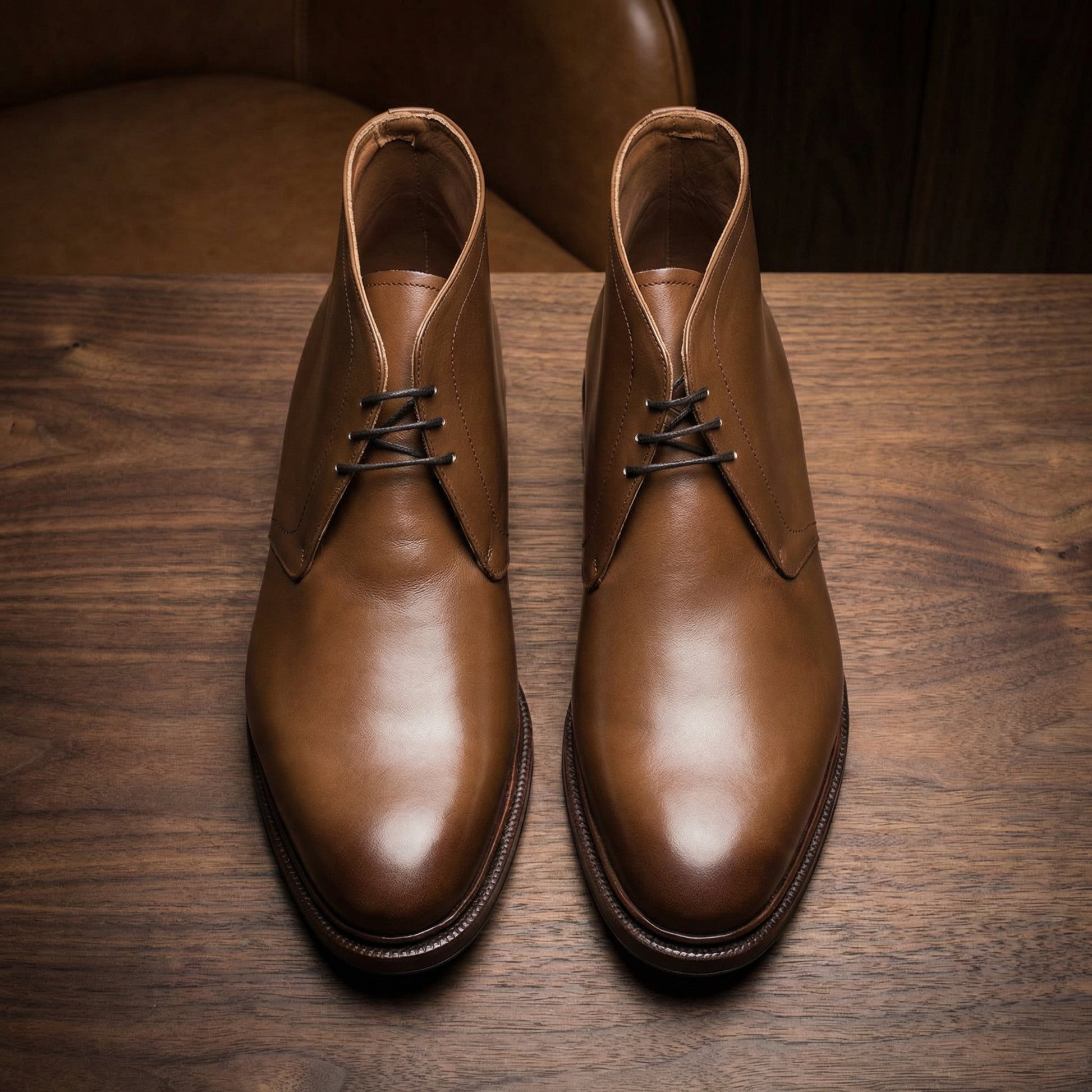 Tan Leather Fenland Lace Up Chukka Boots