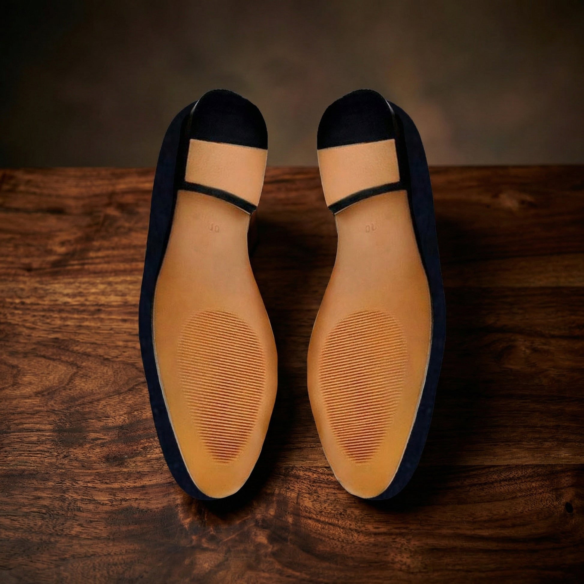 Blue Velvet Cavalry Embroidered Loafers