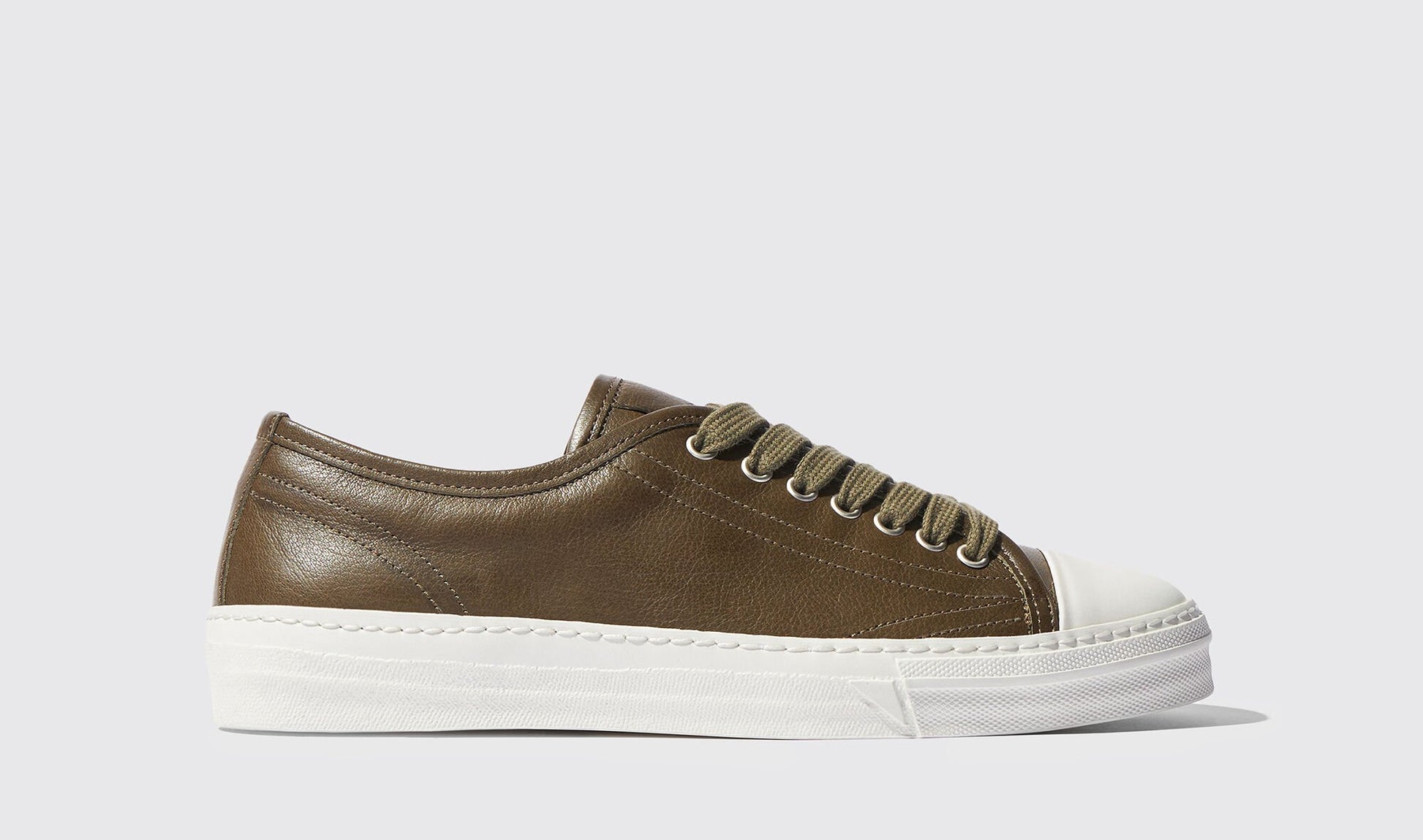 Green Leather Glide Gear Slipon Sneakers With White Sole