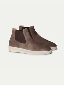 Grey Suede Caleros Chelsea Boots with White Sole - AW24