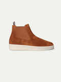 Tan Suede Caleros Chelsea Boots with White Sole
