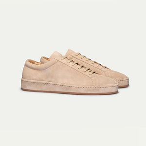 Light Beige Suede Eirene Lace Up Sneakers 