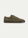Olive Green Suede Eirene Lace Up Sneakers