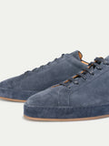 Steel Blue Suede Eirene Lace Up Sneakers