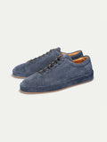 Steel Blue Suede Eirene Lace Up Sneakers