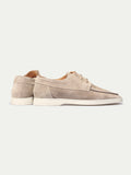 Light Grey Suede Cenia Derby Shoes with White Sole