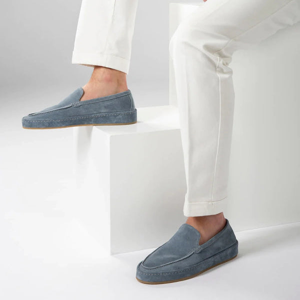 Light Blue Suede Freya Calm Loafers AW24 - Main Image